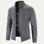 The Pienza Men’s Warm Fleece Zip Up Knit Jacket