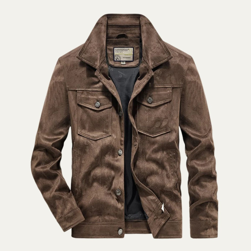 The Vintage Suede Cargo Jacket for Men — Lightweight Outdoor Style