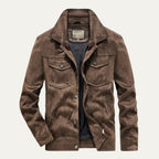 The Vintage Suede Cargo Jacket for Men — Lightweight Outdoor Style