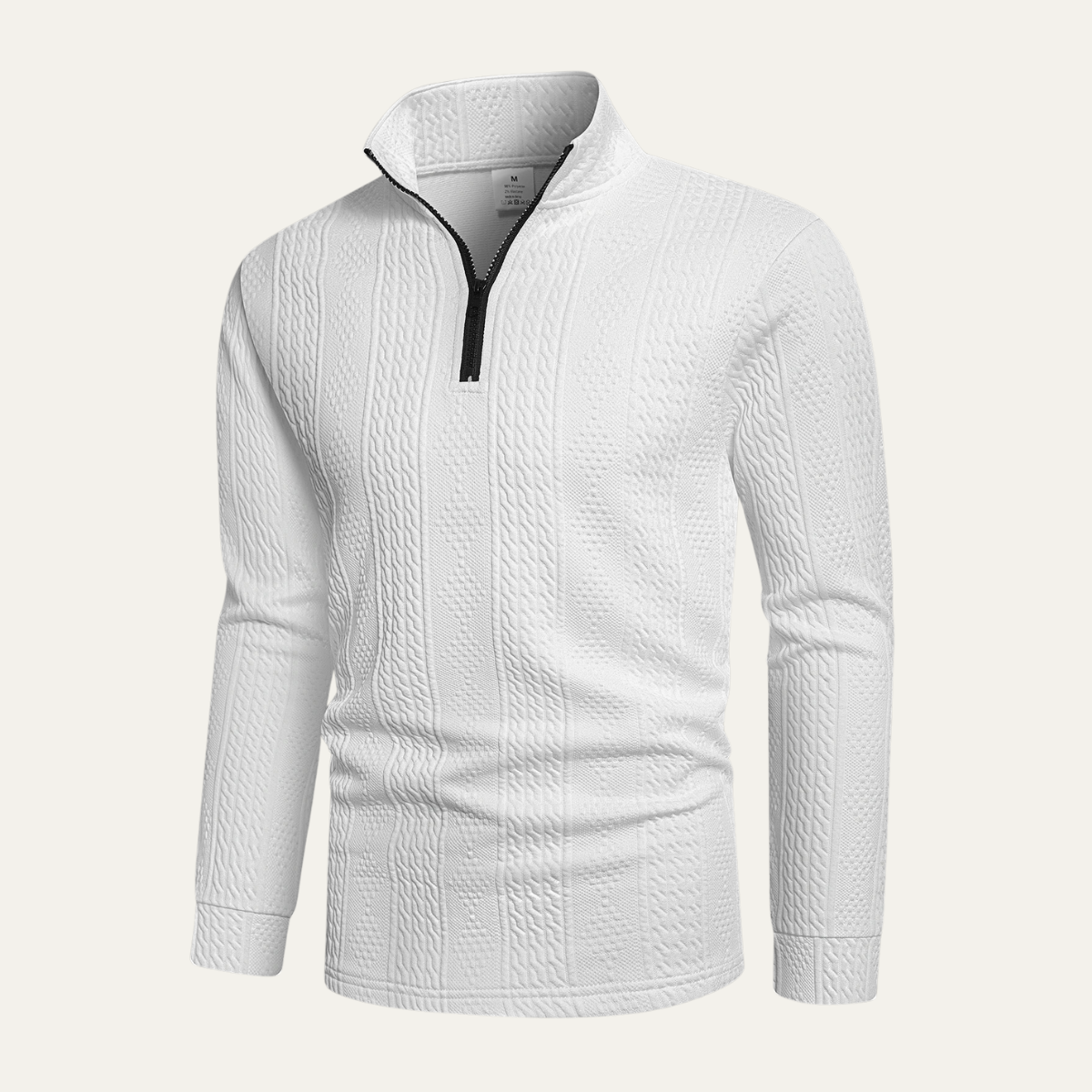 The Leighton White Quarter Zip Knit Men’s Jumper