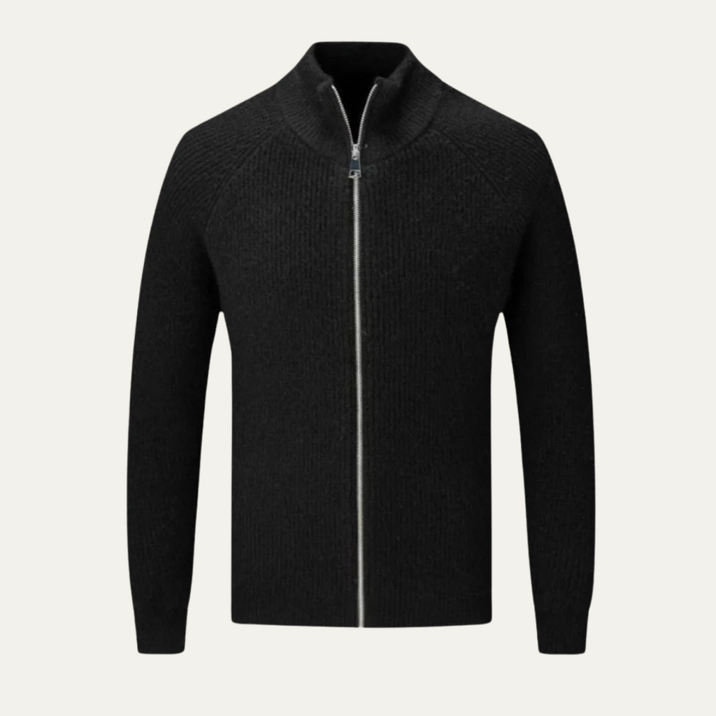 The Richmond Men’s Elegant Merino Wool Zip Up Cardigan