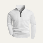 The Leighton White Quarter Zip Knit Men’s Jumper