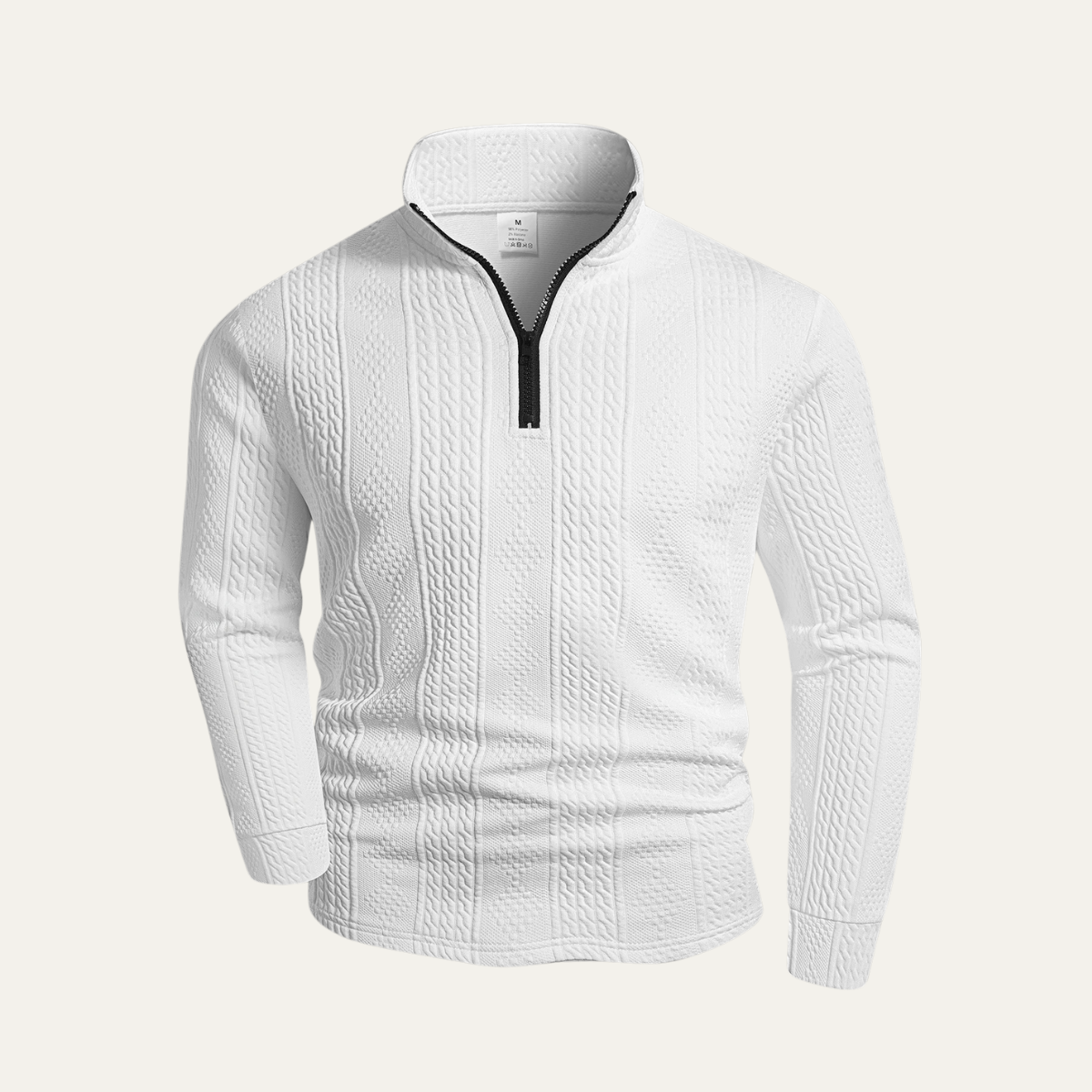 The Leighton White Quarter Zip Knit Men’s Jumper