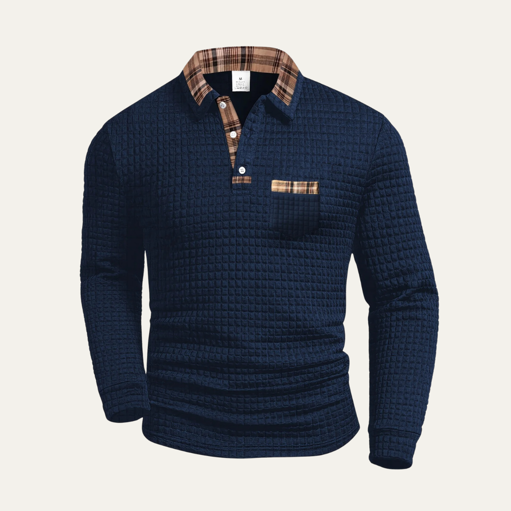 The Monopoli Men’s Casual Waffle Knit Polo Jumper