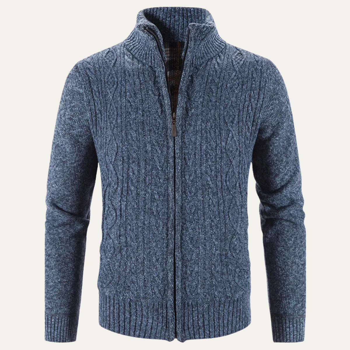 The Pienza Men’s Warm Fleece Zip Up Knit Jacket