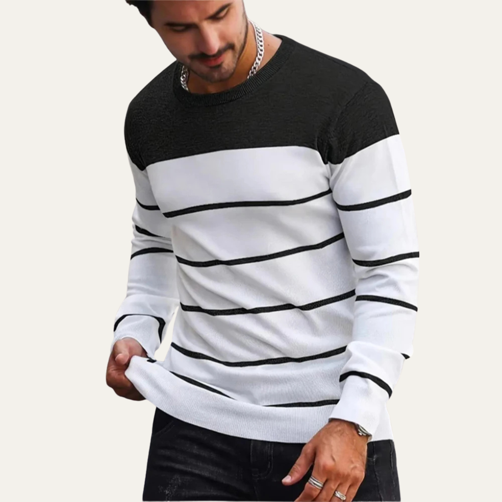 The Varenna Men’s Crew Neck Knit Striped Jumper