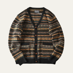 The Monopoli Men’s Nordic Retro Patterned Button Up Cardigan