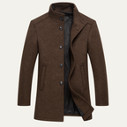 The Aldeburgh Men's Wool Coat with Blend Button Up and Warm Lining