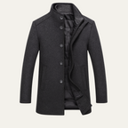 The Aldeburgh Men's Wool Coat with Blend Button Up and Warm Lining