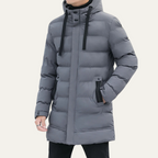 The Whitby Men's Stylish Longline Black Puffer Coat