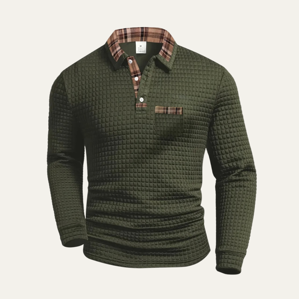 The Monopoli Men’s Casual Waffle Knit Polo Jumper