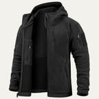The Pitigliano Men’s Warm Tactical Fleece Jacket with Hood and Multi Pockets
