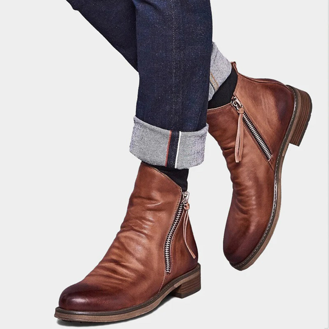 Luca | Men’s Leather Zip Ankle Boots