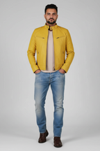 Men’s Biker Style Zipper Jacket - Contemporary Urban Layer