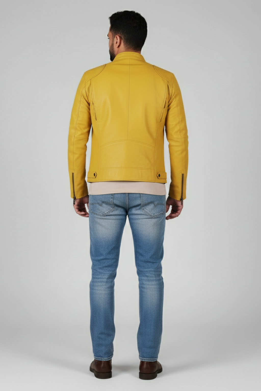 Men’s Biker Style Zipper Jacket - Contemporary Urban Layer
