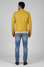 Men’s Biker Style Zipper Jacket - Contemporary Urban Layer
