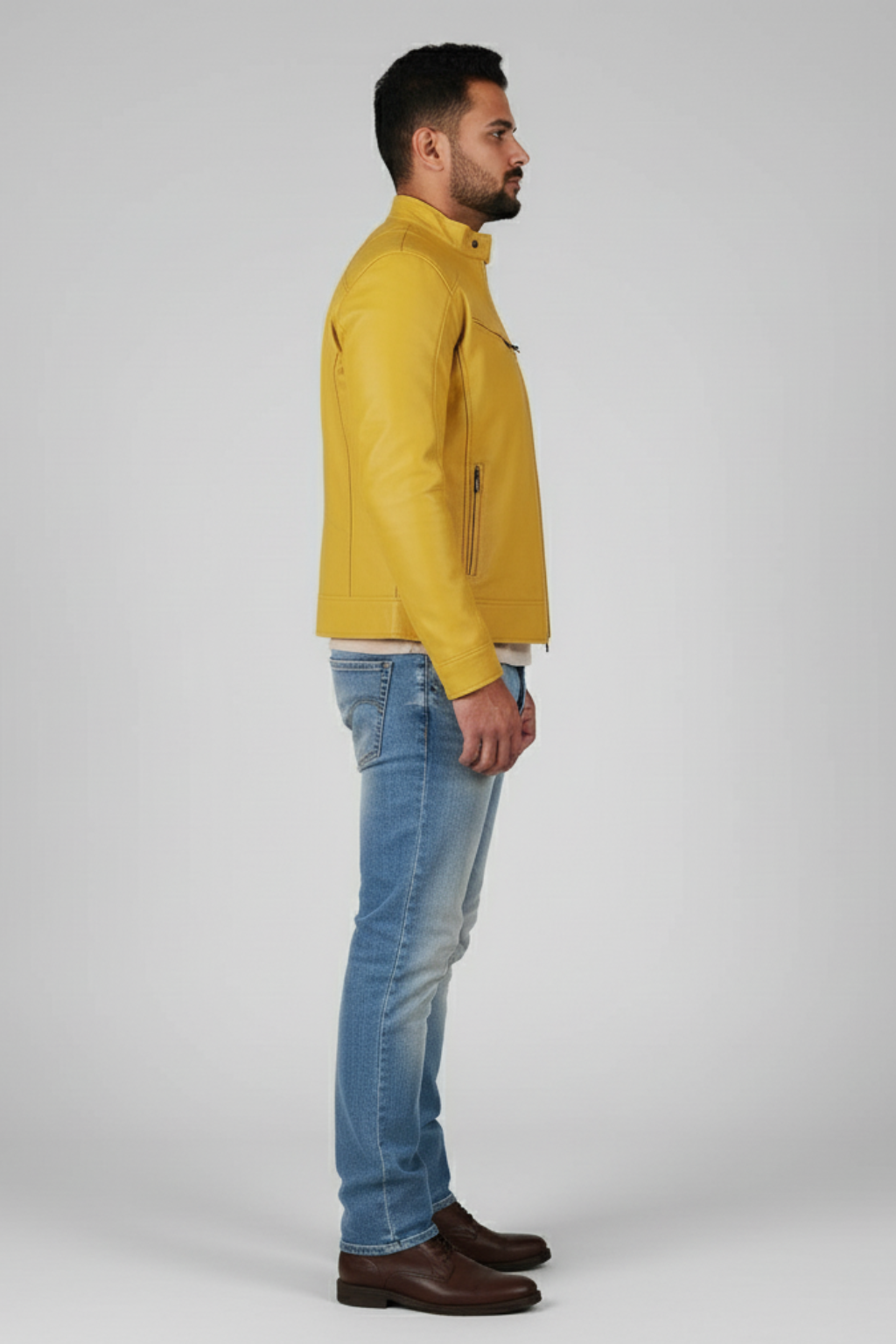 Men’s Biker Style Zipper Jacket - Contemporary Urban Layer