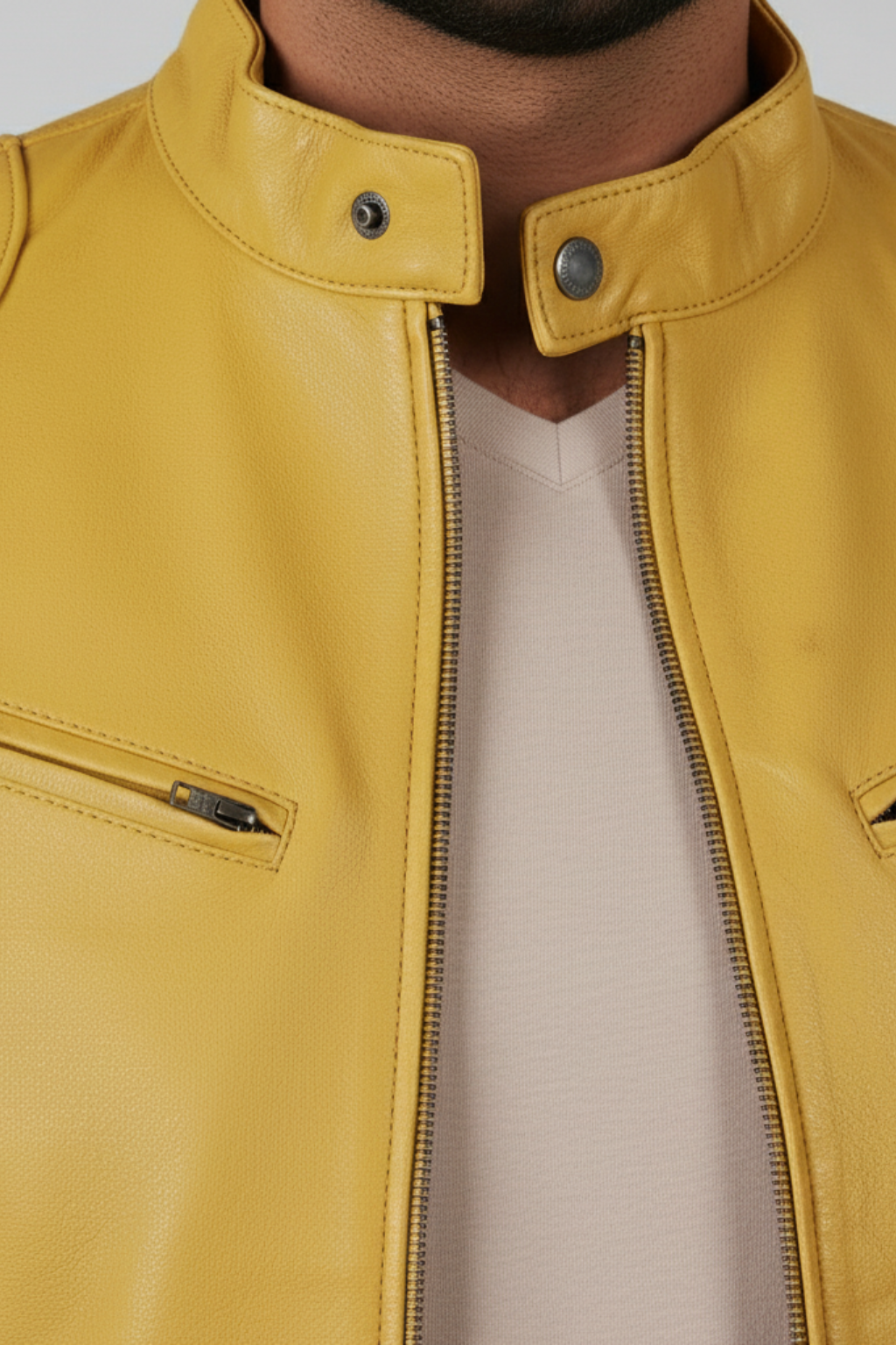 Men’s Biker Style Zipper Jacket - Contemporary Urban Layer