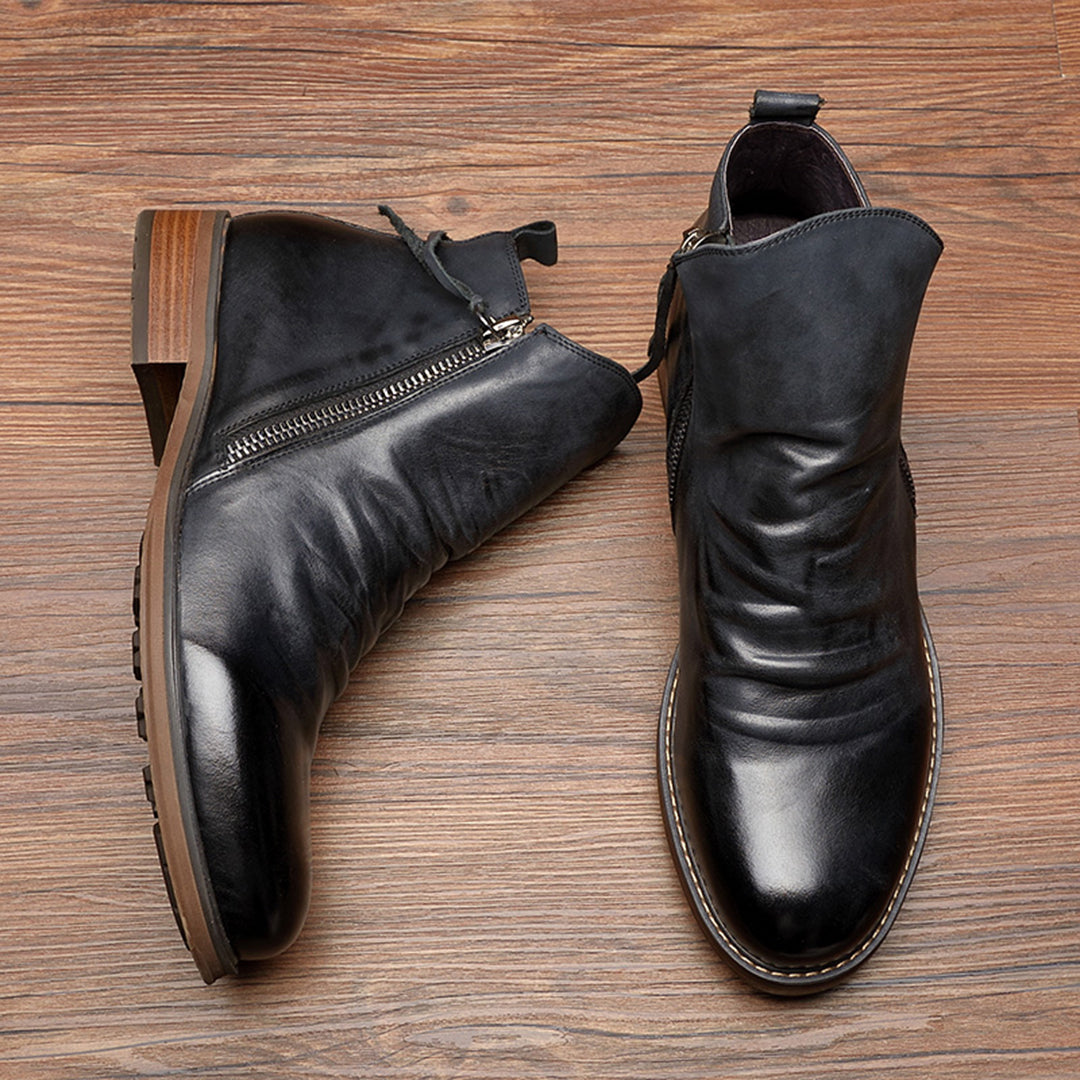 Luca | Men’s Leather Zip Ankle Boots