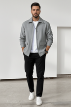 Men’s Button-Up Casual Jacket - Streamlined Everyday Outerwear