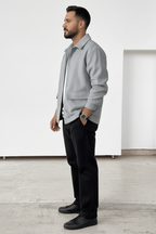 Men’s Button-Up Casual Jacket - Streamlined Everyday Outerwear
