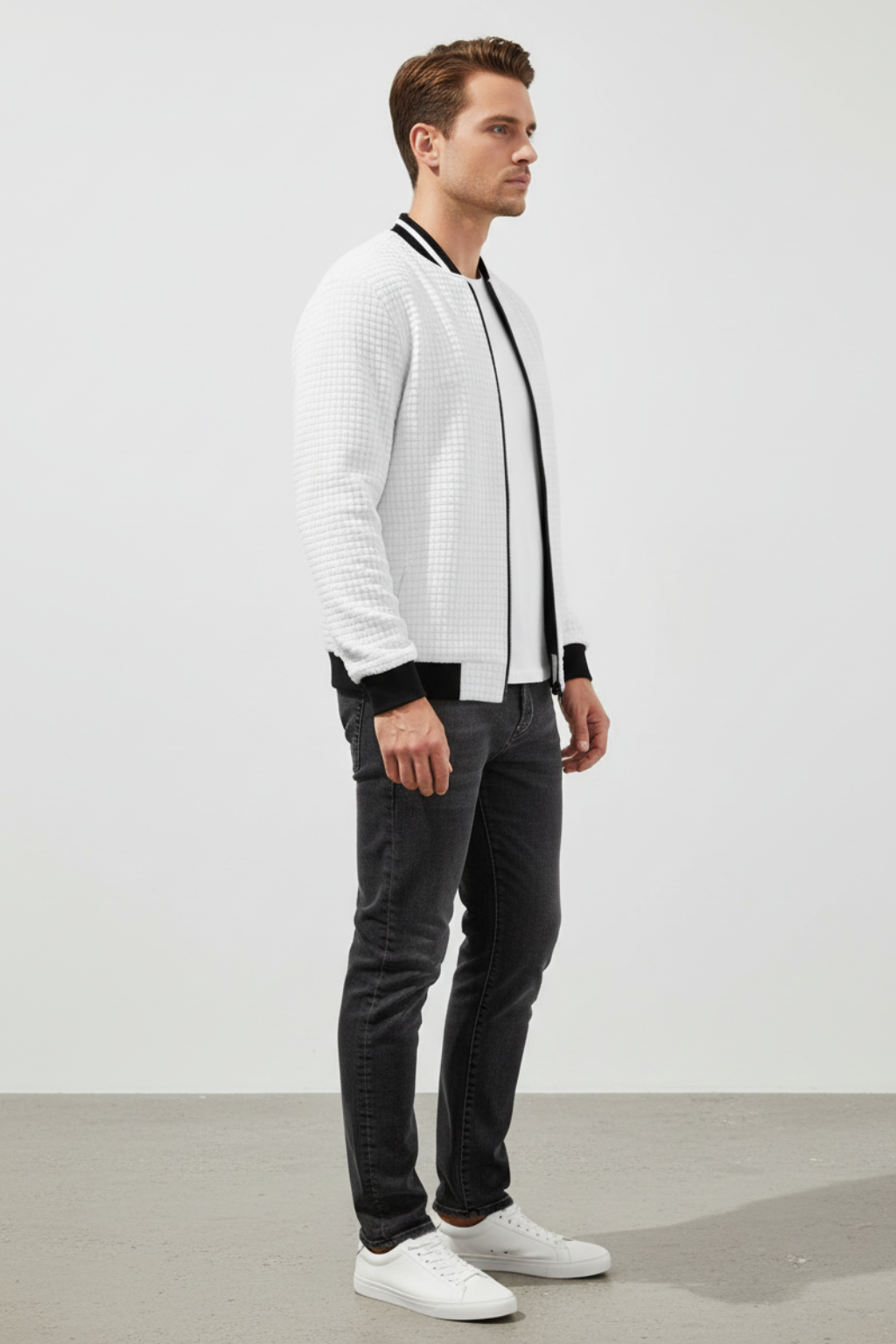 Men’s Casual Stand Collar Jacket - Versatile Layering Piece