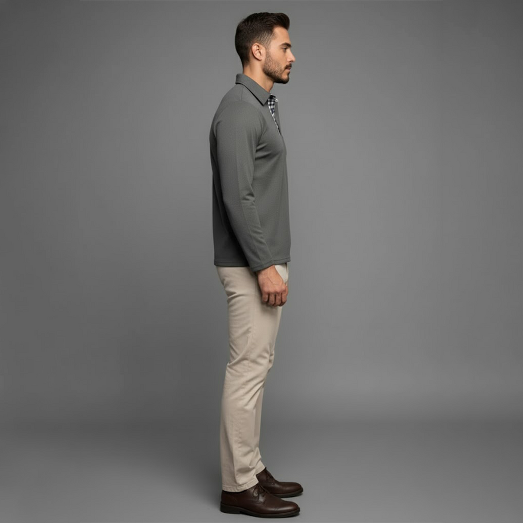 Ethan | Men's Long Sleeve Winter Polo Shirt