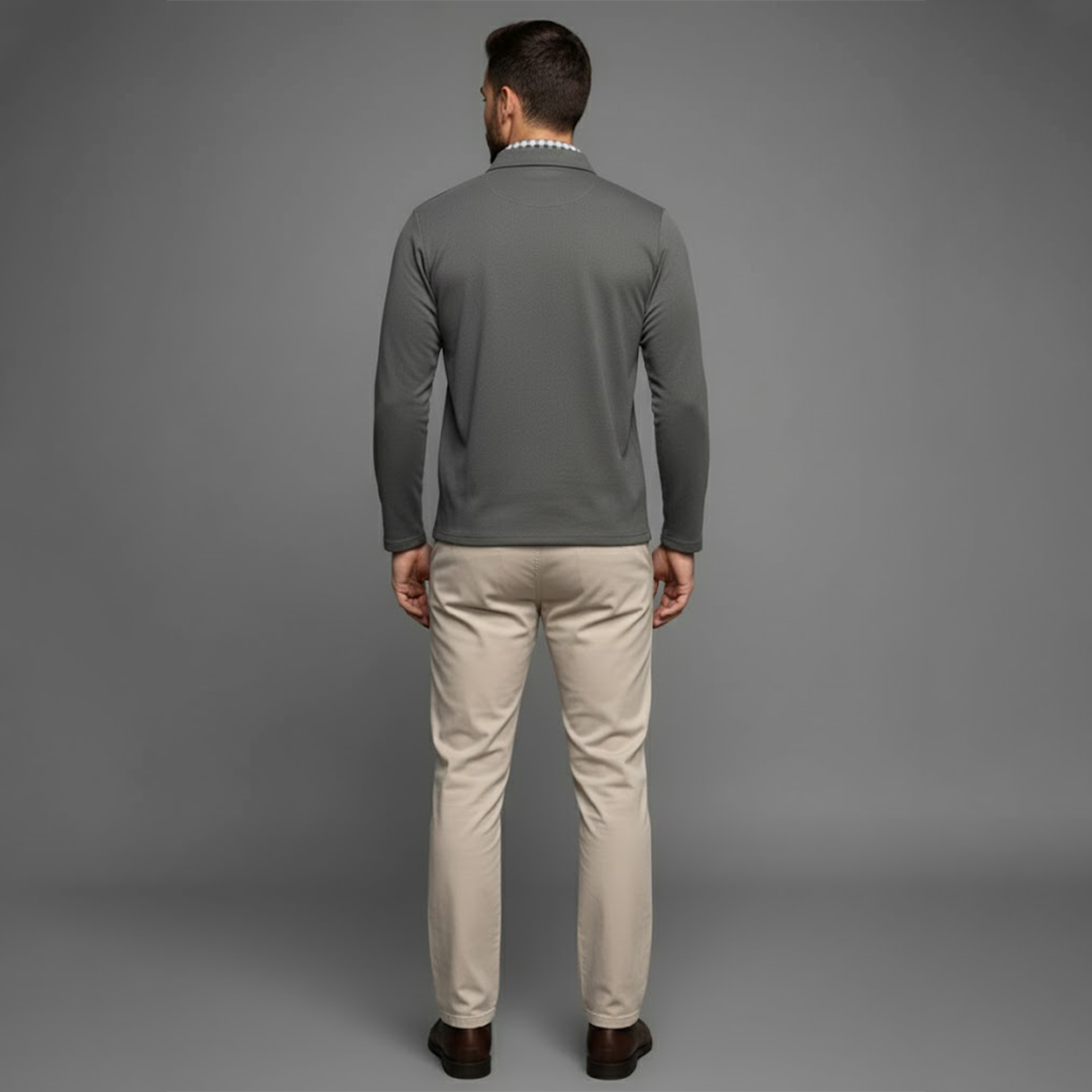Ethan | Men's Long Sleeve Winter Polo Shirt