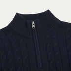 The St. Moritz Cable Knit Zipper Jumper for Men - Old Money Style