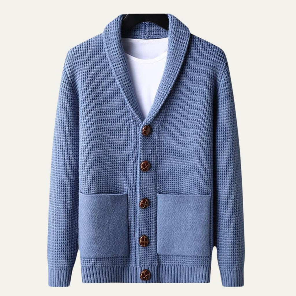 The Agrigento Button Up Knitted Shawl Collar Men’s Cardigan