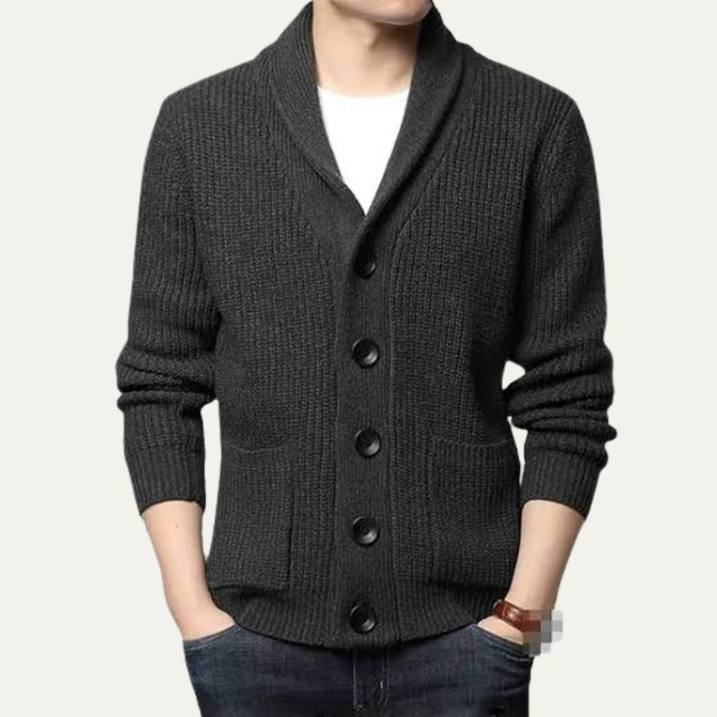 The Agrigento Button Up Knitted Shawl Collar Men’s Cardigan