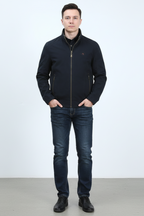 Men’s Loose Fit Stand Collar Jacket - Relaxed Everyday Outerwear