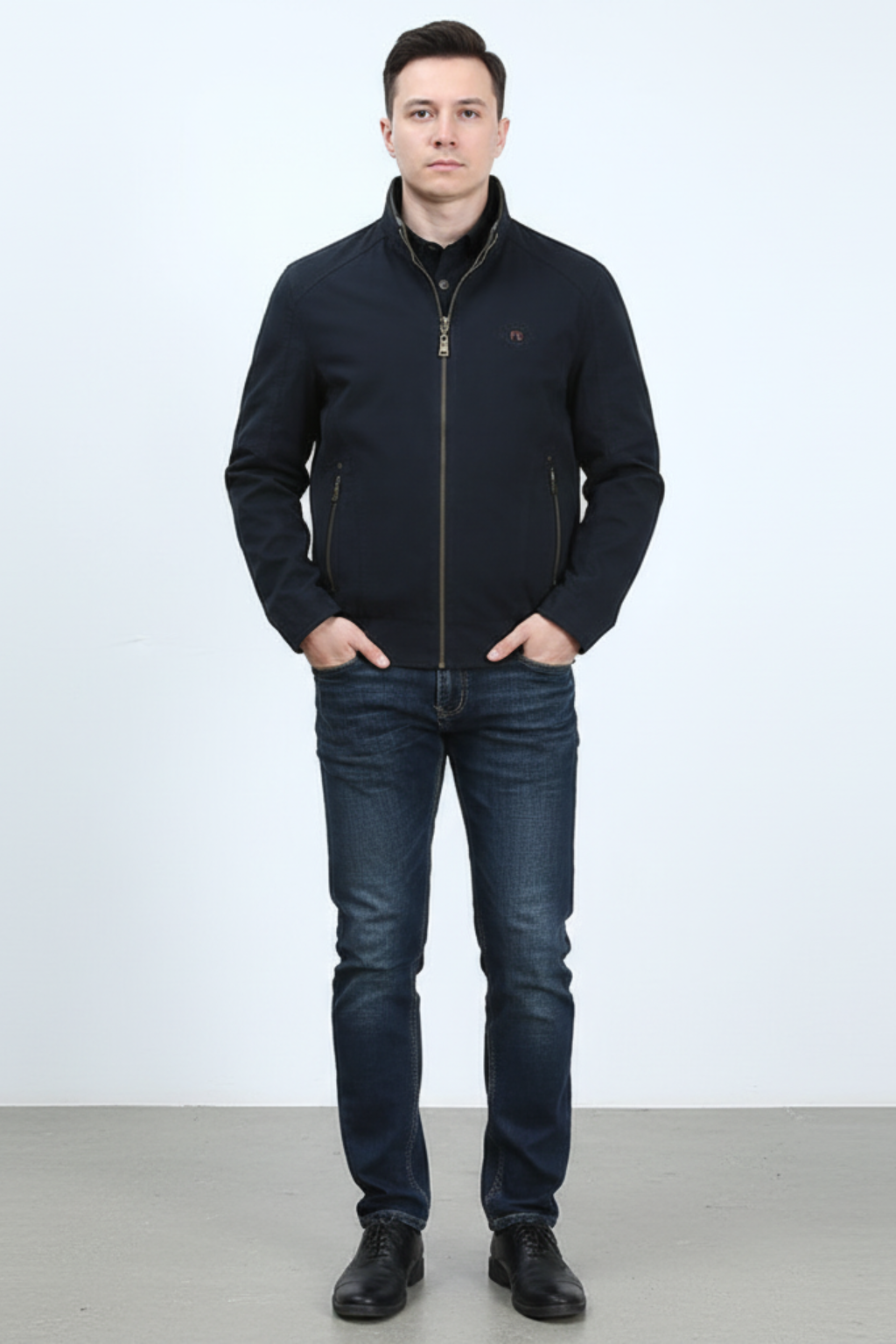 Men’s Loose Fit Stand Collar Jacket - Relaxed Everyday Outerwear
