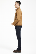 Men’s Loose Fit Stand Collar Jacket - Relaxed Everyday Outerwear