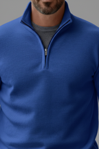 Men’s Breathable Half-Zip Pullover Sweater - Lightweight Layering Piece