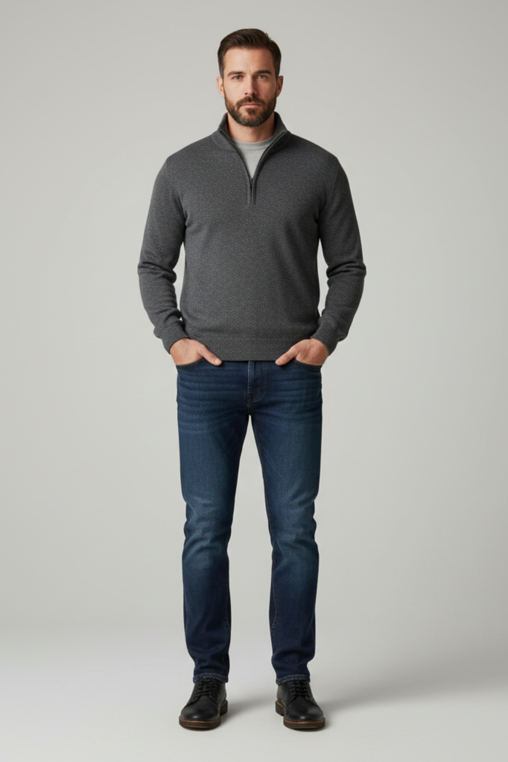 Men’s Breathable Half-Zip Pullover Sweater - Lightweight Layering Piece