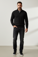 Men’s Breathable Half-Zip Pullover Sweater - Lightweight Layering Piece