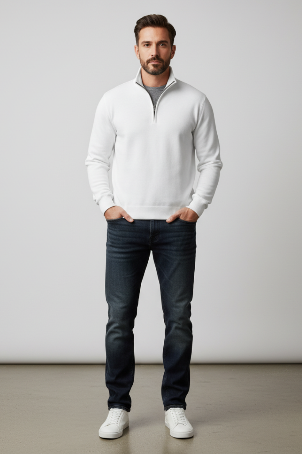 Men’s Breathable Half-Zip Pullover Sweater - Lightweight Layering Piece