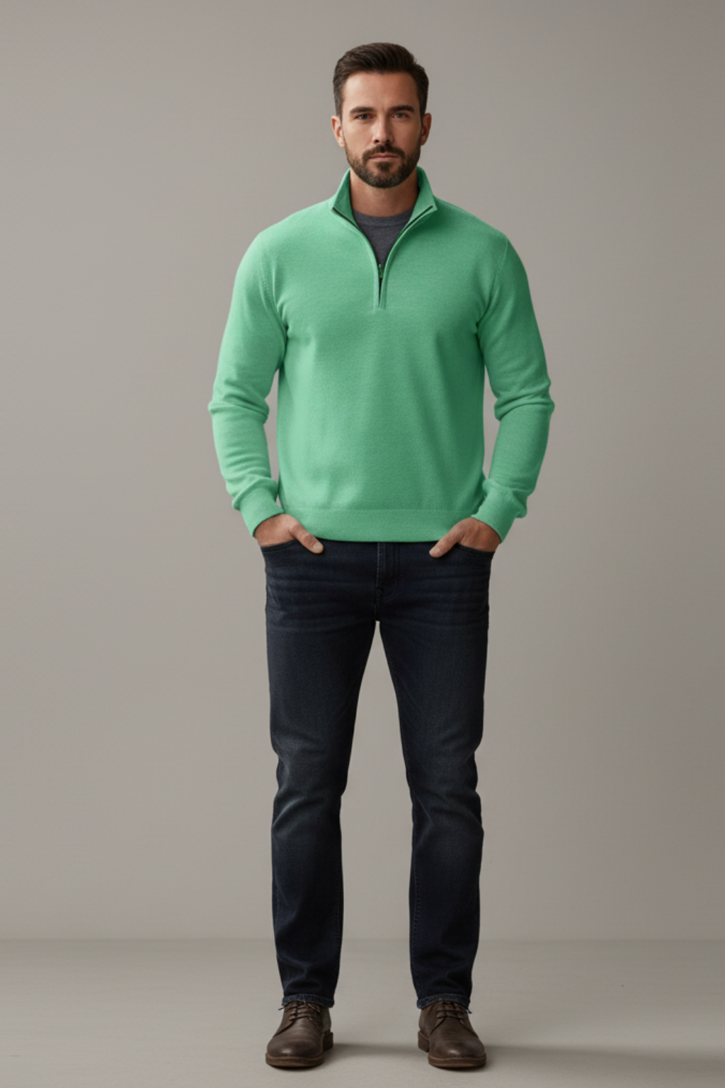 Men’s Breathable Half-Zip Pullover Sweater - Lightweight Layering Piece