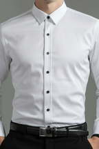 Men’s Business Dress Shirt - Tailored Style with Smooth Weave