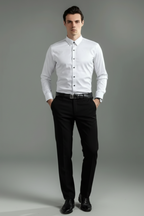 Men’s Business Dress Shirt - Tailored Style with Smooth Weave