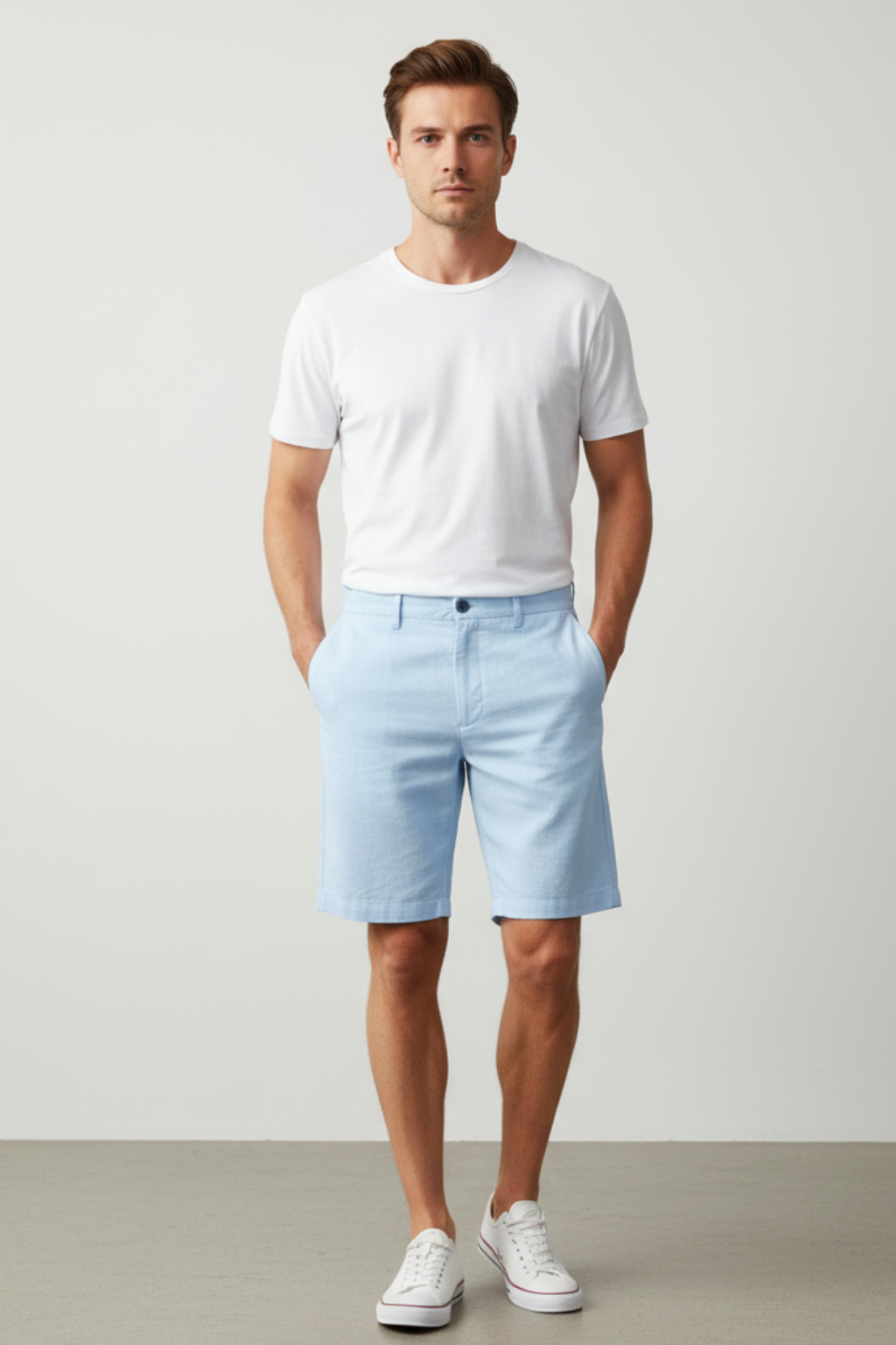 Men’s Casual Beach Shorts - Solid Color Straight-Legs Short