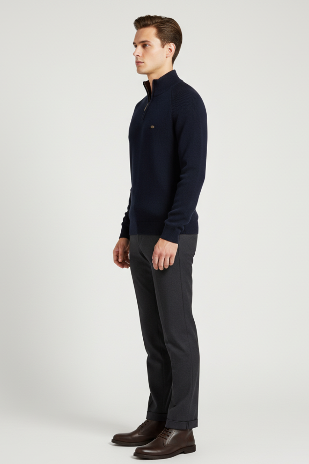 Men’s Classic Fit Half-Zip Sweater - Soft Cotton Blend, Seasonal Staple