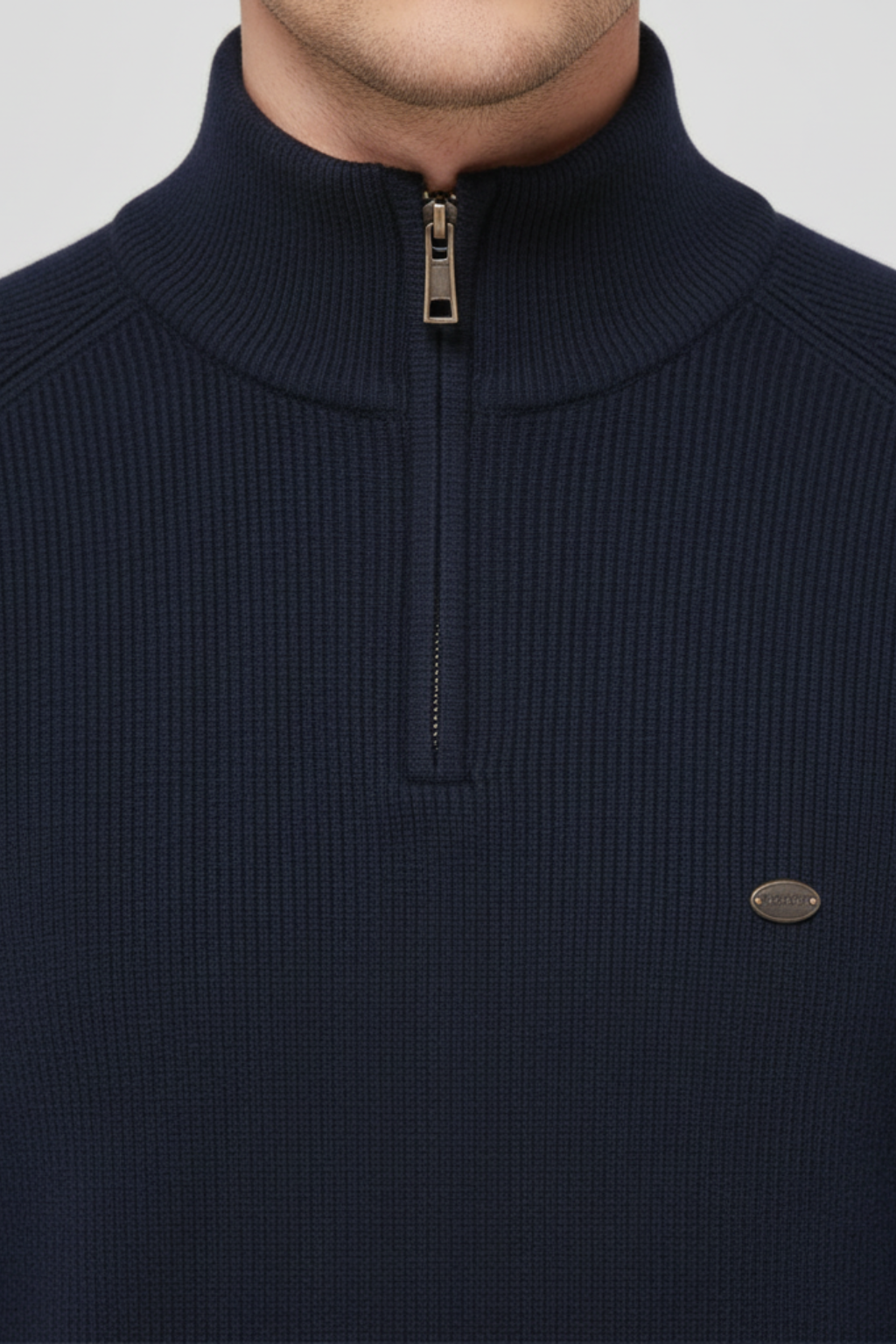 Men’s Classic Fit Half-Zip Sweater - Soft Cotton Blend, Seasonal Staple