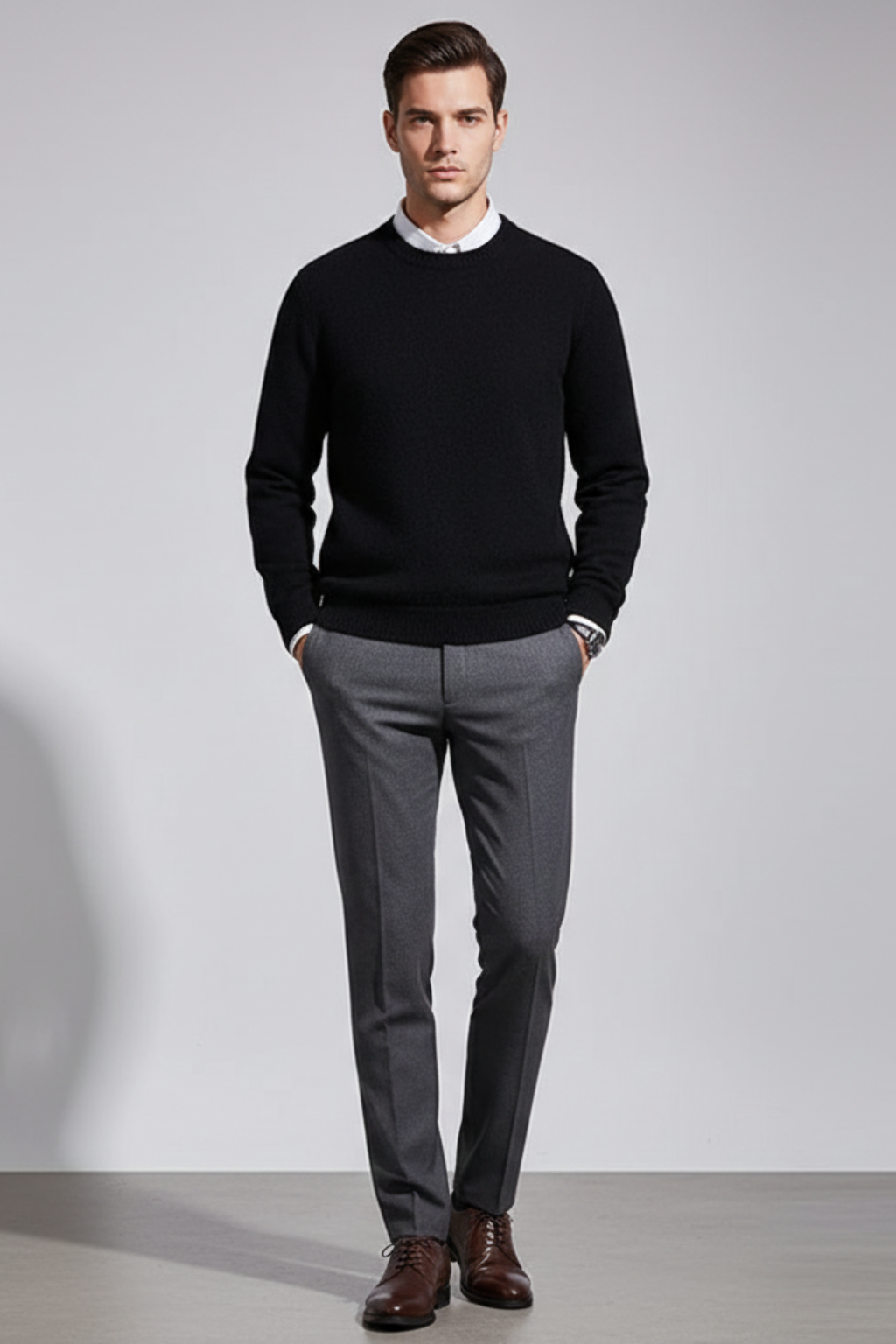 Men’s Fine Wool Sweater - Knit Pullover with Timeless Design