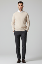 Men’s Fine Wool Sweater - Knit Pullover with Timeless Design