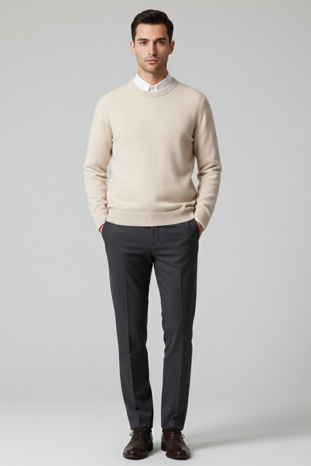 Men’s Fine Wool Sweater - Knit Pullover with Timeless Design