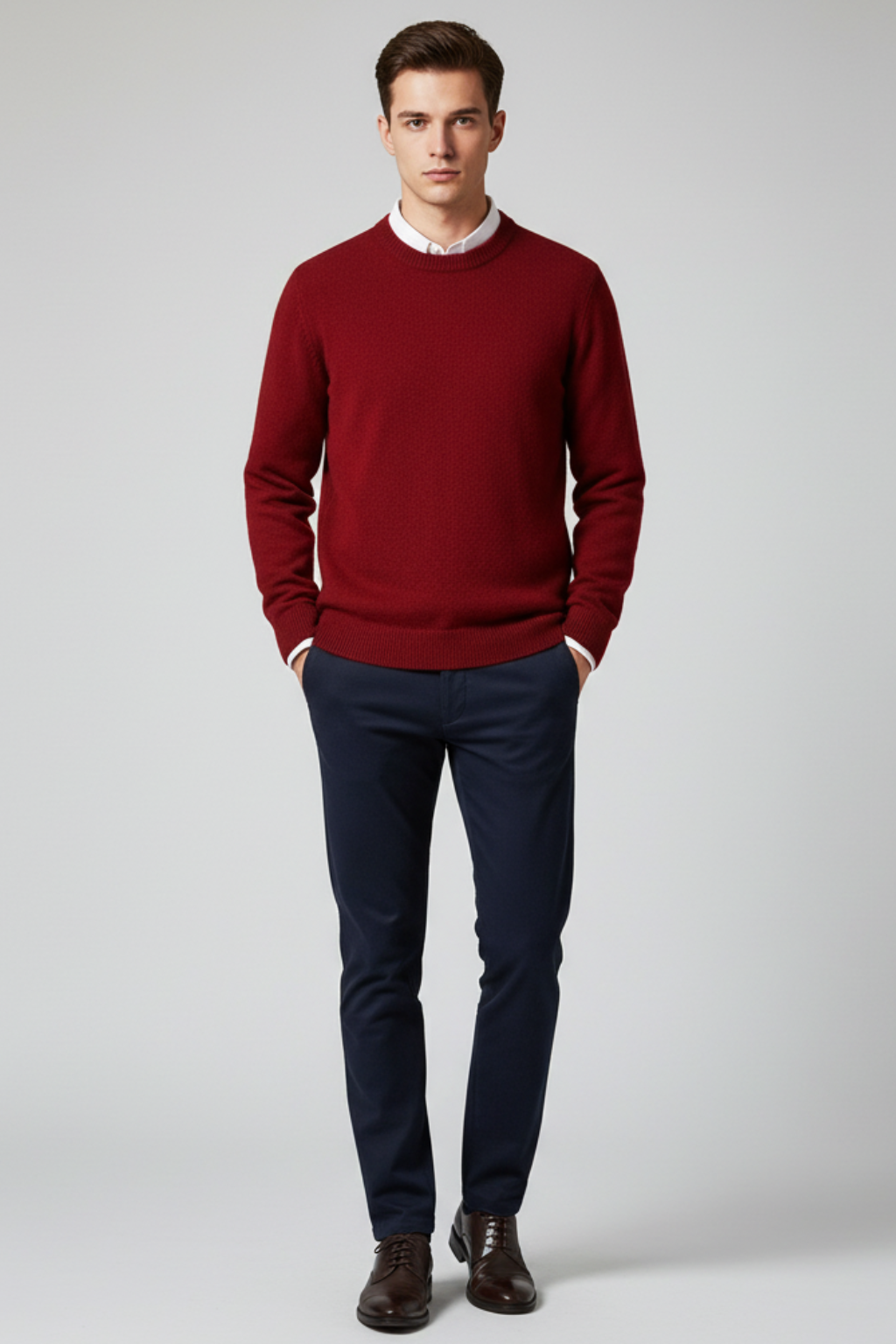 Men’s Fine Wool Sweater - Knit Pullover with Timeless Design