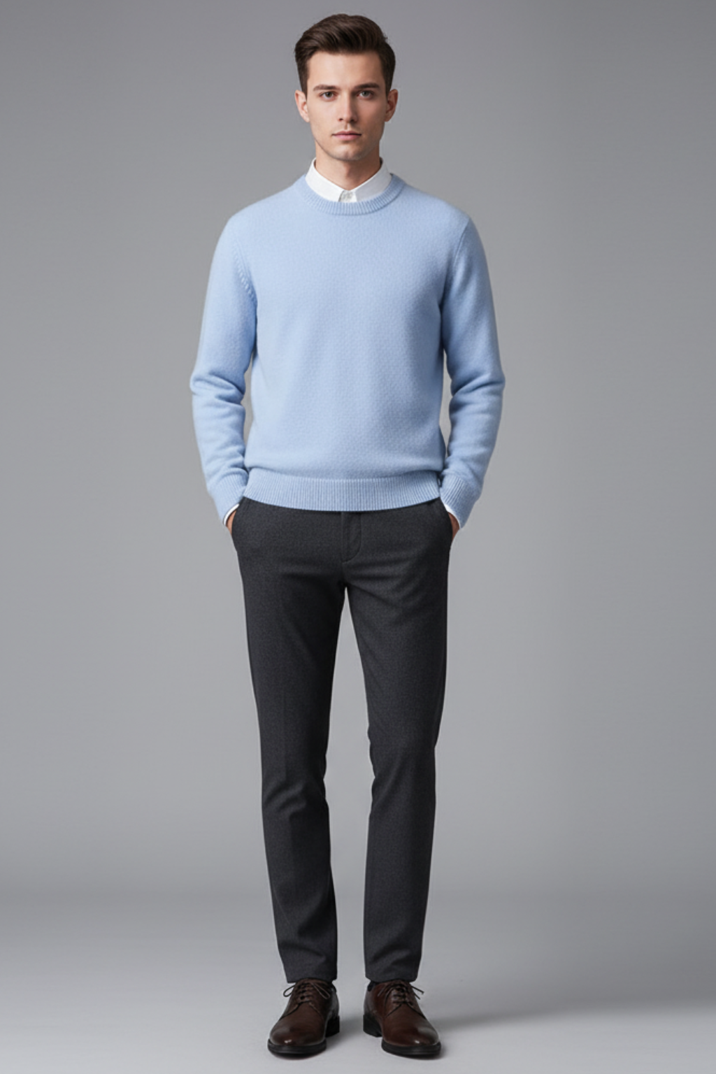 Men’s Fine Wool Sweater - Knit Pullover with Timeless Design