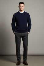 Men’s Fine Wool Sweater - Knit Pullover with Timeless Design